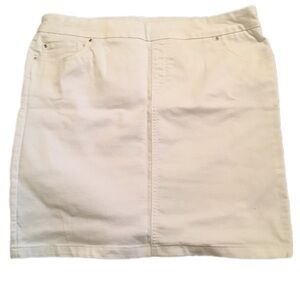 Classic White Denim Skirt NEW